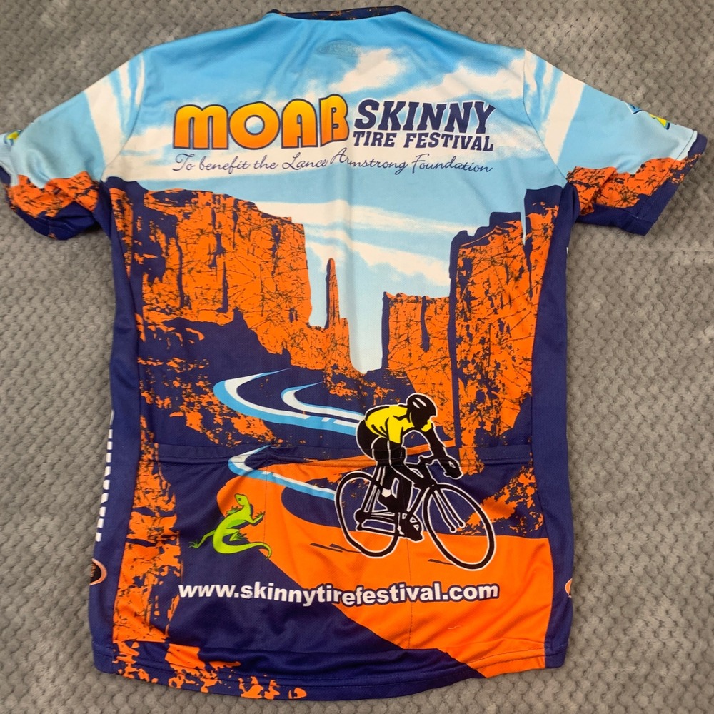 Primal Wear‎ Moab Skinny Tire Festival 2004 Cycling Jersey Mens M Blue Orange - Picture 8 of 10